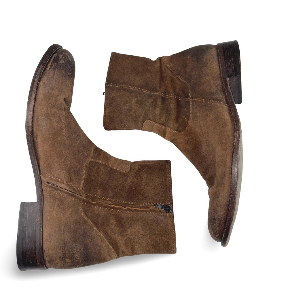 To Boot New York Adam Derrick Belvedere Dark Brown Waxed Suede Zip Boot Mens 11